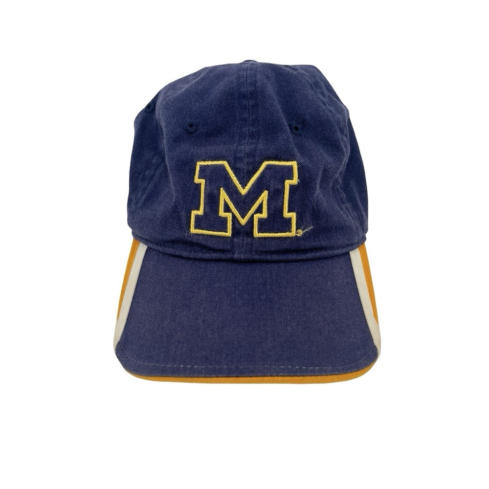 Michigan Wolverines Youth Hat Starter Navy Gold NCAA Adjustable Dad Cap Vintage